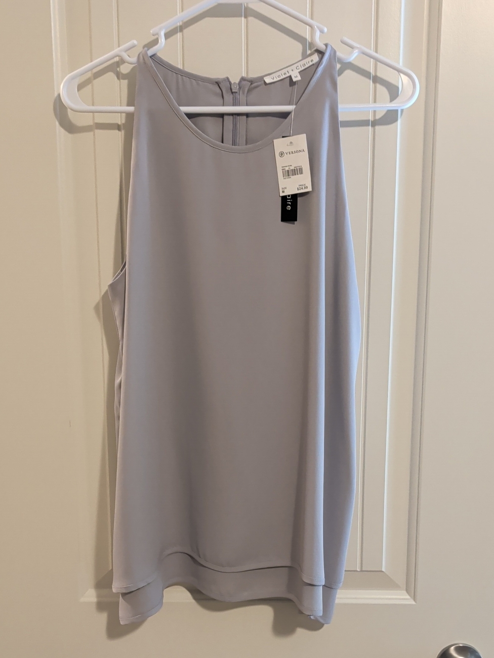 Violet & Claire Light Gray Dressy Tank
